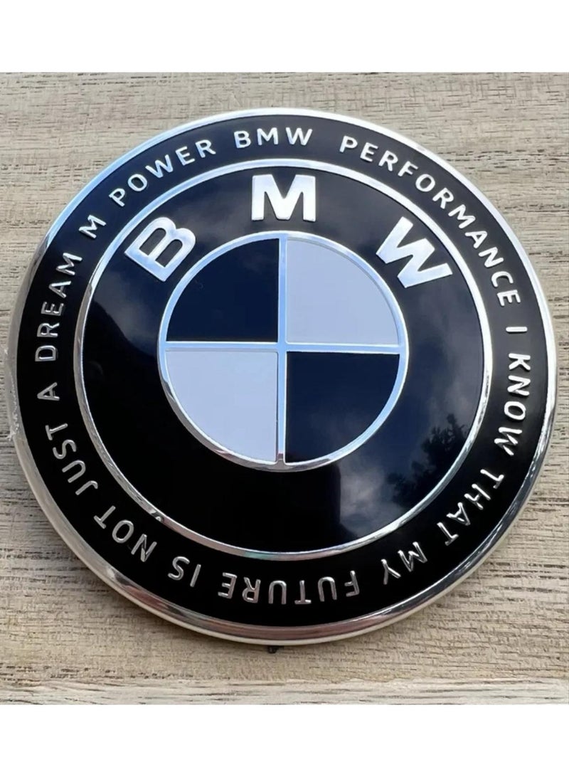 بي إم دبليو علامة شعار BMW الامامية 82mm ابيض ف اسود - Image 3